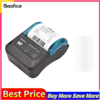 Bisofice Portable 58Mm Receipt Thermal Printer 2 Inches Mini Mobile Pocket Printers With 1 Thermal Paper Roll USB &amp; Wireless BT Connection Compatible With Windows/android/ios For Office Market Restaurant Sales ร้านค้าปลีก