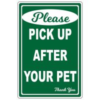 Please Pick Up After Your Pet No Dog Poop Tinplate Sign Clean Remove Scoop Dogs