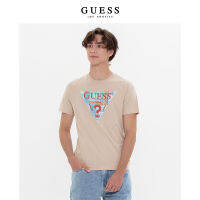 เสื้อยืดแขนแขนสั้นคอกลม GUESS23โลโก้สามเหลี่ยมคว่ำคว่ำเทรนด์แฟชั่นของผู้ชายฤดูร้อนใหม่