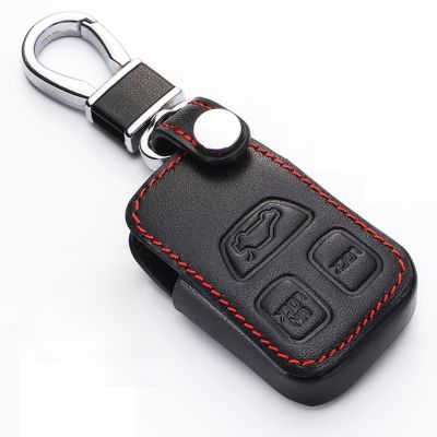 ☢◎ Genuine Leather Car Key Case For Volvo C70 S40 S70 S90 V40 V90 Smart Remote Fob Cover Keychain Protector Bag Auto Accessories
