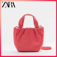 Zara ใหม่ กระเป๋าสะพายข้าง ทรงบักเก็ต แบบพกพา แฟชั่นฤดูใบไม้ผลิ และฤดูร้อน สําหรับผู้หญิง 3 สี