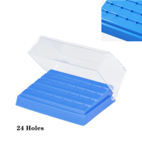 24 Holes Dental Plastic Burs Drill Holder Box Storage Box Dental Laboratory Equipment