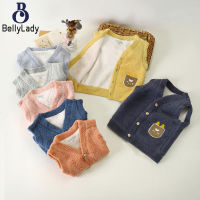 Boys Girls Cartoon Vest Double-sided Fleece V-neck Single Breasted Jacket Cardigan【fast】