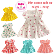 9-21kg Đầm cotton xuất dư bé gái, váy xòe cho bé, quần áo bé gái mặc hè