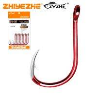 【LZ】▨  ZYZ Red Fishing Hook 16 Sizes 8-35Piece Pack Sharp Triangular Hook Tip Offset Sea Fishhook Tackle Carp Fishing Accessories
