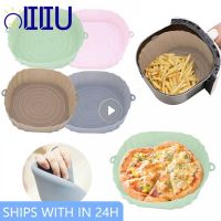 Silicone AirFryer Pot Air Fryers Oven Baking Tray Fried Pizza Chicken Basket Mat Square Round Replacemen Grill Pan Accessories Pots Pans