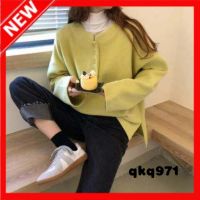 qkq971 2022 Autumn Loose Round Neck Sweater Thin Coat Large Size WomenS Clothing