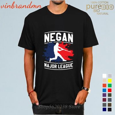 Summer Fashion Negan Major League T-Shirts MenS The Walking Dead Negan Tee Shirt For Men Cotton Short Sleeve Crew Neck Tops Tee