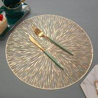 【CW】 4 Pcs/Set Dining Table Placemats Hollow Diner Mats Cutout Hangable Gold Individual Decoration