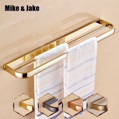 ۞ Luxury gold Double Towel Bargolden Towel HolderSolid Brass MadeGold European style Bath towel bar Bathroom Accessories