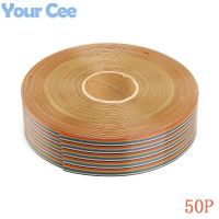 1.27mm Spacing Pitch 50 Way 50 Pin Flat Color Rainbow Ribbon Cable Wiring Wire Stranded Conductor For PCB DIY 50P