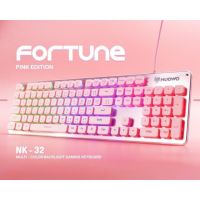 ขายถูก NUBWO NK-32 FORTUNE PINK EDITION คีย์บอร์ดเล่นเกมส์ สีชมพู ไฟสีรุ้ง (ลด++) คีย์บอร์ด คีย์บอร์ดไร้สาย คีย์บอร์ดเกมมิ่ง อุปกรณ์คอม