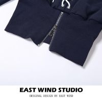 East WIND เสื้อกันหนาวแขนยาว คอกลม ปักลาย มีซิป สําหรับผู้หญิงTH