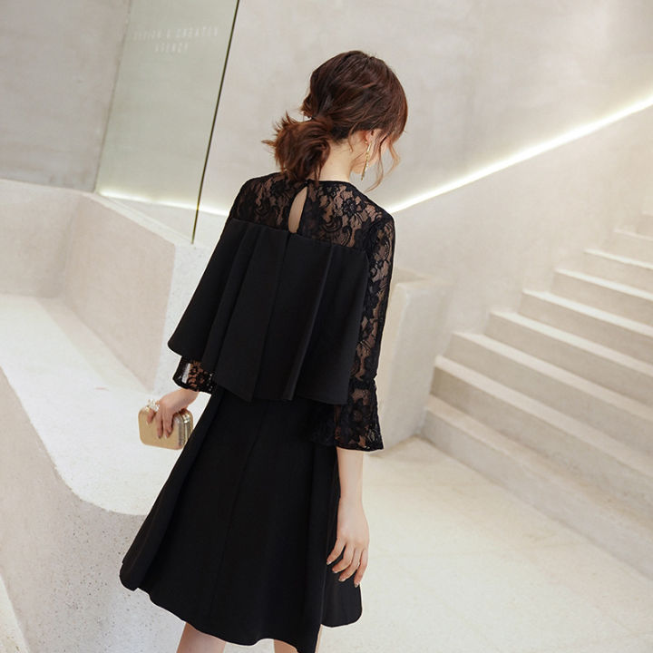 black-temperament-small-evening-dress-skirt-female-2022-summer-new-dress-elegant-slim-banquet-queen-aura