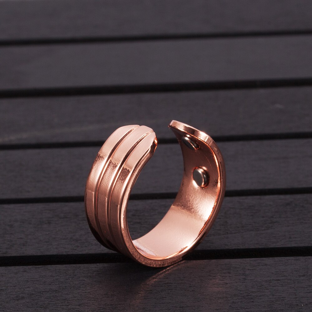 Pure Copper Magnetic Ring for Women Men Trend Health Energy Copper Men's Rings Open Cuff Adjustable Finger Ring Men