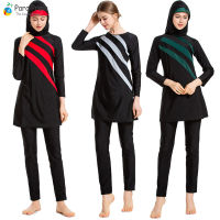 Para Praia 2021 Black Muslim Swimwears Plus Size Women Whole Swimsuit Modest Three Piece Long Sleeves Islamic Burkinis Wear 4XL