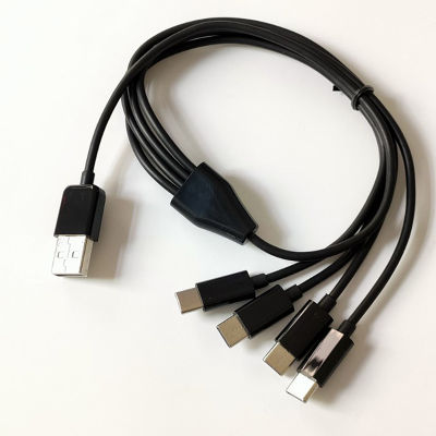 UNI 50ซม. 4 in 1 USB C สายชาร์จยาวสายชาร์จหลายพอร์ตสายชาร์จชนิด C สำหรับโทรศัพท์มือถือ