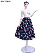 Patchwork Floral Countryside Fashion Doll Dress For Barbie Doll Clothes