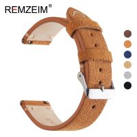 Vintage Handmade Soft Watch Band Quick Release Wristbelt Retro Suede Stitching Strap Genuine Leather Bracelet 18mm 20mm 22mm