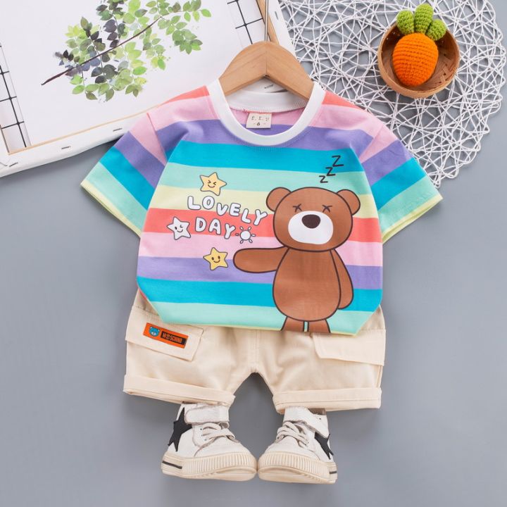 Girls' summer clothes new cotton children's clothes summer rainbow ...