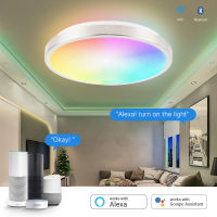 LED Smart Downlight Tuya APP Control Round Spotlight Smart Home WiFi Dimming Ceiling Indoor lights 15W18W RGB Warm Cold light