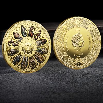 【CC】¤  2020 Constellations Commemorative Coin Collection Color Printing Decoration Crafts Souvenir Desktop Ornament