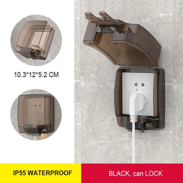 86-type-waterproof-socket-switch-cover-electric-plug-dust-protector-child-safety-box-splash-box-power-outlet-bathroom-supplies
