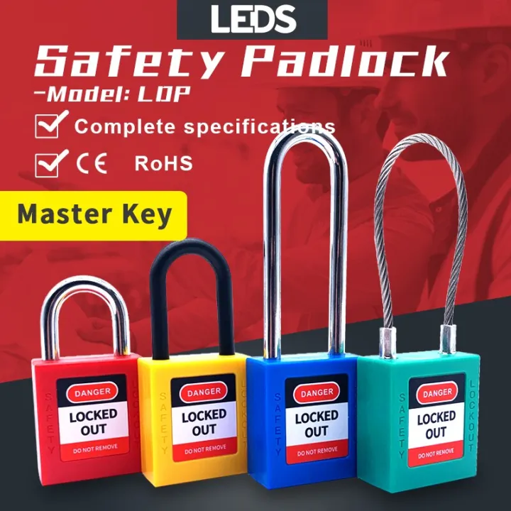 Energy Isolation Safety Padlock Non Conductive 38Mm 76Mm Long Shackle