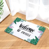 Green Plant Paintings Door Mats Flannel Carpet Entrance Indoor Floor Mat Non-slip Doormat Rug 50x80cm