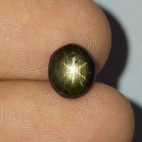 พลอย สตาร์ดำ บางกะจะ ธรรมชาติ แท้ ( Natural Black Star Sapphire ) หนัก 3.45 กะรัต