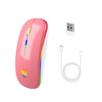 2.4G Wireless Mouse RGB Gaming Silent Mouse 1600DPI USB Optical Computer Mause Rechargeable Office Mice With LED Backlit For PC Basic Mice