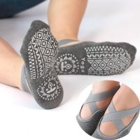 Women Bandage Yoga Socks Non-Slip Quick-Dry Damping Pilates Ballet Dance Cotton Sock Barre Ballet Dance Barefoot Workout Slipper Socks Tights