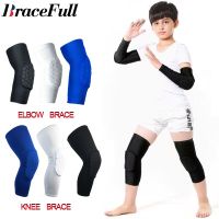 1Pcs Knee and Elbow Pads for Kids Youth Honeycomb Compression Sleeves Pads Guards Sports Protective Gear for Basketball Football Supports Braces