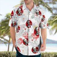 {High-end clothing} 2022เสื้ออนิเมะ KFC ลาย3D ใหม่เสื้อฮาวายชายอนิเมะ KFC เสื้อเสื้อแขนสั้นสำหรับหน้าร้อนผู้ชาย39; S โอเวอร์ไซส์ W2 5XL สังคม