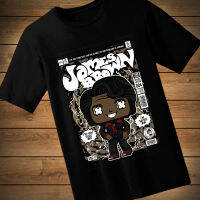 #086 เสื้อยืดลายการ์ตูน JAMESBROWN เสื้อยืดสีดำ เสื้อใส่เล่น เสื้อยืด เสื้อคอกลม ใส่สบาย เสื้อสกรีน เสื้อสั่งทำ เสื้อยืดแขนสั้น เสื้อเท่