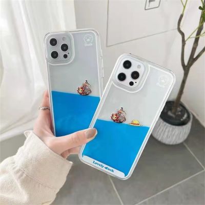 Anime Piece Quicksand for iPhone 14 13 12 Luffy Hat Pirate Ship Transparent Cover