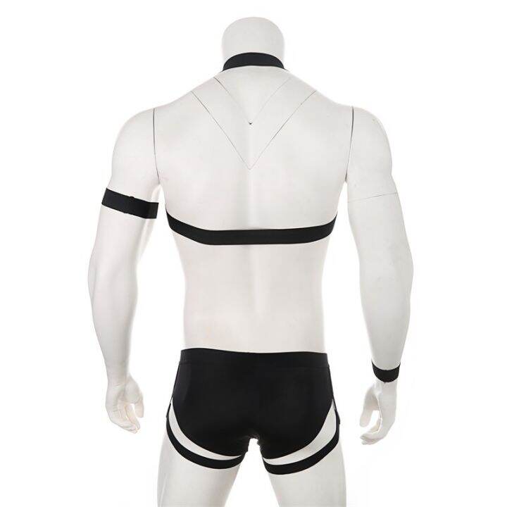 ชุดชั้นในบุรุษสายคล้องคอ-กางเกงชั้นใน-men-harness-thong-set