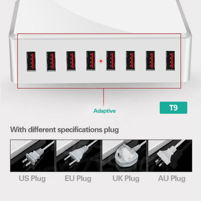 40W 8พอร์ต USB Charger Adapter HUB สถานีชาร์จซ็อกเก็ตชาร์จศัพท์สำหรับ 6 7 8 Samsung Xiaomi US EU UK AU Plug