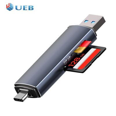 เครื่องอ่านบัตร TF USB3.0การ์ด USB/Type-C ที่อะแดปเตอร์สำหรับตัวอ่านความเร็วในการถ่ายโอน5GBPS รองรับ OTG สำหรับแล็ปท็อปโทรศัพท์มือถือ Apple