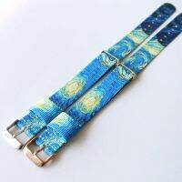 2023 ✧ XIN-C时尚5 Original Van Gogh retro British style suitable for DW nylon watch strap 18/20MM male/female canvas night sky nylon strap