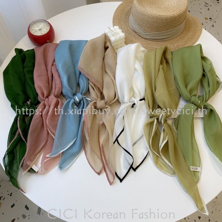 hunshipengshengshangmao-cici-ผ้าพันคอ-ผ้าซาติน-ผ้าไหม-หัวสี่เหลี่ยม-อเนกประสงค์-สไตล์เกาหลี-70x70-ซม-ผ้าพันคอผ้าไหมขนาดเล็กสไตล์เกาหลี