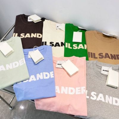 COD DSFDGDFFGHH Hot spot mens and womens same-sex couples top JIL SANDER fashion casual pure cotton simple letter logo printed large short-sleeved T-shirt collar tag