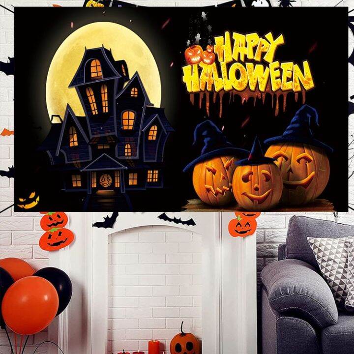 kira-แบนเนอร์ผ้าโพลีเอสเตอร์-ลายฮาโลวีน-jack-o-lantern-180-110-ซม-สําหรับตกแต่งปาร์ตี้