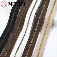 Meetee 1/2/3/5Meters 5# Metal Zipper for Sewing Bags Garment Decor Zippers Sliders Jacket Zips Repair Kit DIY Accessories Door Hardware Locks Fabric M