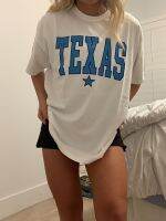 Exas U...a เสื้อยืดพิมพ์ลายดาวย้อนยุคสไตล์อเมริกันแขนสั้นลำลองเสื้อฮิปฮอปโอเวอร์ไซส์เสื้อผ้าสตรีเนื้อนุ่ม