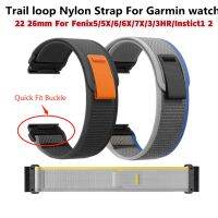 ❒✇♕ 22 26mm Trail Loop Nylon Strap For Garmin Fenix5 6 7 Instinct1 2 Quick Fit Wristband Fenix5X 6X 7X Tactix Sport Band Bracelet E