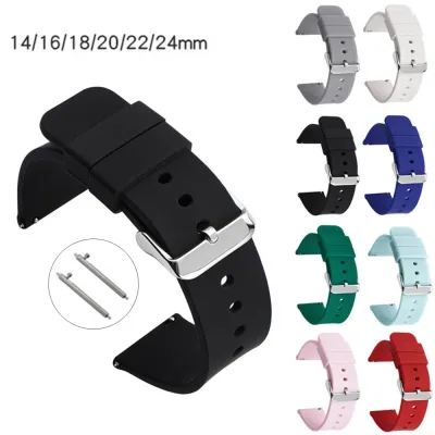 Silicone Strap 12/14/16/18/20/22/24mm Soft Quick Release Rubber Wrist Band for Samsung Huami Huawei Garmin Xiaomi Smart Watch