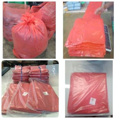 ถุงขยะแดง เหนียว ทนทาน เหมาะสำหรับใส่ขยะอันตราย ขยะติดเชื้อ 1kg/แพค