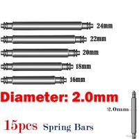 ◕☾◑  Watch Band Pin 2.0mm Diameter Spring Bar Watch  Accessories Part Stainless Steel Spring Rod Link Pins 16mm 20mm 22mm Width Size