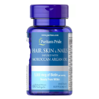 Puritans Pride Hair, Skin &amp; Nails infused with Moroccan Argan Oil 5000 mcg / 60 Softgels